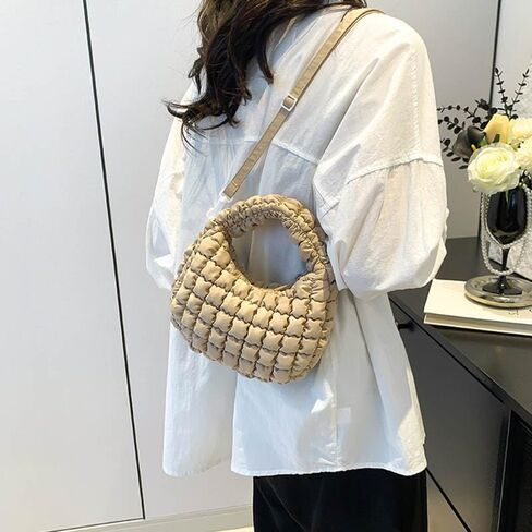 Small Quilted Bubble Bag Lightweight Puffer Handbag Soft Down Cotton Padded Shoulder Crossbody Bag in Kuwait