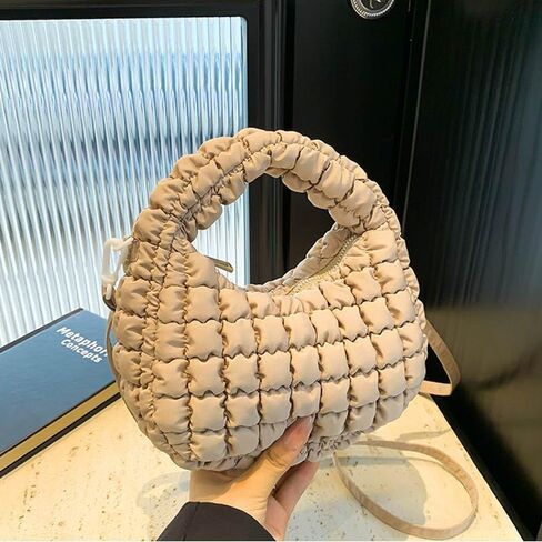 Small Quilted Bubble Bag Lightweight Puffer Handbag Soft Down Cotton Padded Shoulder Crossbody Bag in Kuwait