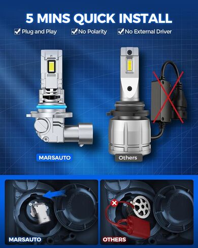 Marsauto H13/9008 LED Bulbs, 36,000LM, Dual Beam, Canbus Ready, Plug-N-Play, H13 Fog Light, 𝟖𝟎𝟎% 𝐒𝐮𝐩𝐞𝐫 𝐁𝐫𝐢𝐠𝐡𝐭𝐞𝐫, Long Lifespan, Pack of 2 in Saudi Arabia