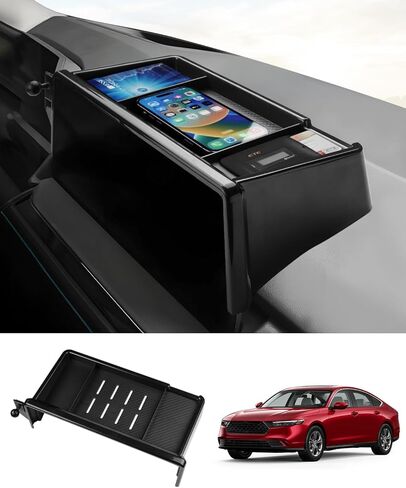 صينية لوحة أجهزة القياس FIILINES لسيارة Honda Accord 2023-2024 (تناسب شاشة اللمس مقاس 12.3 بوصة)، منظم وحدة التحكم المركزية للوحة أجهزة القياس الداخلية، منظم لوحة أجهزة القياس باللون الأسود in Kuwait