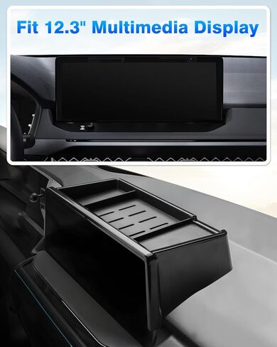 صينية لوحة أجهزة القياس FIILINES لسيارة Honda Accord 2023-2024 (تناسب شاشة اللمس مقاس 12.3 بوصة)، منظم وحدة التحكم المركزية للوحة أجهزة القياس الداخلية، منظم لوحة أجهزة القياس باللون الأسود in Kuwait