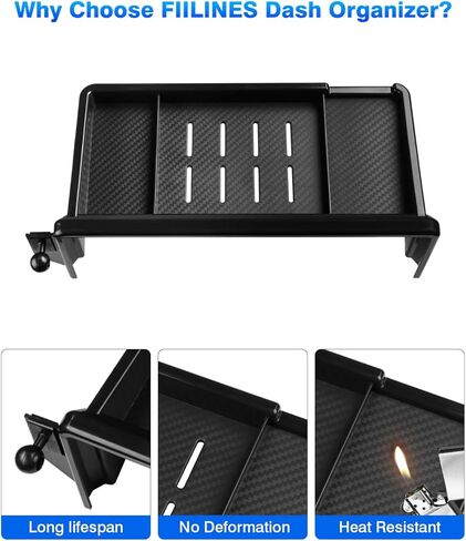 صينية لوحة أجهزة القياس FIILINES لسيارة Honda Accord 2023-2024 (تناسب شاشة اللمس مقاس 12.3 بوصة)، منظم وحدة التحكم المركزية للوحة أجهزة القياس الداخلية، منظم لوحة أجهزة القياس باللون الأسود in Kuwait