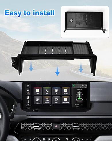 صينية لوحة أجهزة القياس FIILINES لسيارة Honda Accord 2023-2024 (تناسب شاشة اللمس مقاس 12.3 بوصة)، منظم وحدة التحكم المركزية للوحة أجهزة القياس الداخلية، منظم لوحة أجهزة القياس باللون الأسود in Kuwait