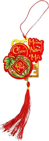 5 قطع من زخارف السنة الفيتنامية الجديدة على شكل عقدة من الحلي المعلقة الحمراء - ديكورات TET 2025 - ديكورات المنزل/المكتب للعام القمري الجديد - Do Trang Tri TET - TET تحيات ورغبات هادفة in Kuwait