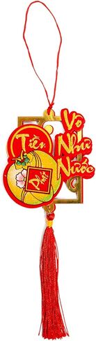 5 قطع من زخارف السنة الفيتنامية الجديدة على شكل عقدة من الحلي المعلقة الحمراء - ديكورات TET 2025 - ديكورات المنزل/المكتب للعام القمري الجديد - Do Trang Tri TET - TET تحيات ورغبات هادفة in Kuwait