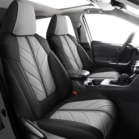 LINGVIDO Full Set Car Seat Covers Custom fit Toyota RAV 4 Hybrid LE XLE Limited 2019 2020 2021 2022 2023 2024 Waterproof Faux Leather Automotive Seat Cover in Saudi Arabia