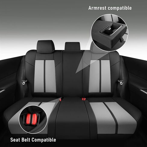LINGVIDO Full Set Car Seat Covers Custom fit Toyota RAV 4 Hybrid LE XLE Limited 2019 2020 2021 2022 2023 2024 Waterproof Faux Leather Automotive Seat Cover in Saudi Arabia
