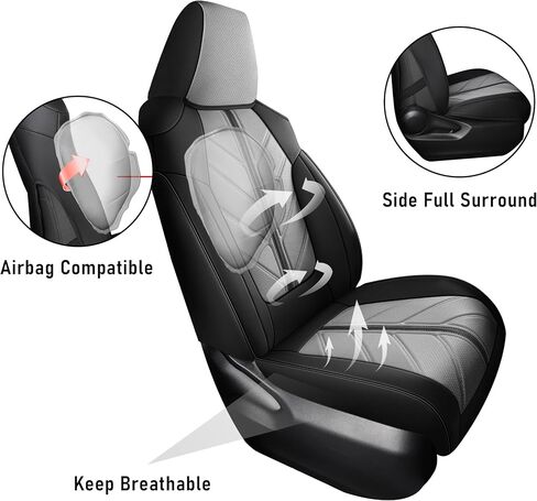 LINGVIDO Full Set Car Seat Covers Custom fit Toyota RAV 4 Hybrid LE XLE Limited 2019 2020 2021 2022 2023 2024 Waterproof Faux Leather Automotive Seat Cover in Saudi Arabia