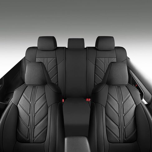 LINGVIDO Full Set Car Seat Covers Custom fit Toyota RAV 4 Hybrid LE XLE Limited 2019 2020 2021 2022 2023 2024 Waterproof Faux Leather Automotive Seat Cover in Saudi Arabia