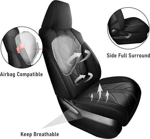 LINGVIDO Full Set Car Seat Covers Custom fit Toyota RAV 4 Hybrid LE XLE Limited 2019 2020 2021 2022 2023 2024 Waterproof Faux Leather Automotive Seat Cover in Saudi Arabia