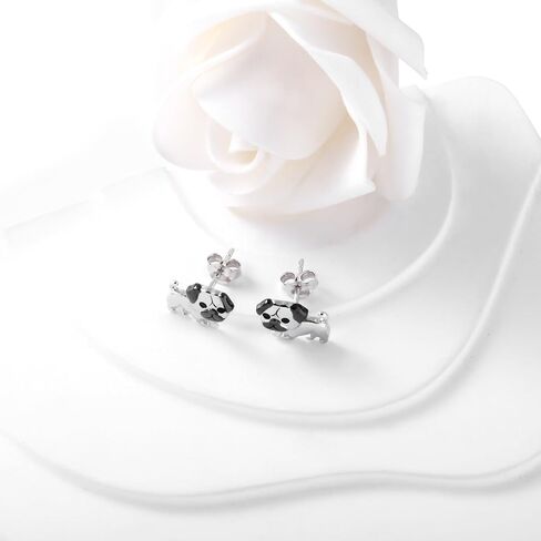 Cute Puppy Dog Stud Earrings for Womens 925 Sterling Silver Pug dog/Dachshund/Chihuahua Dog Earring Jewelry Gifts for Women Hypoallergenic in Kuwait