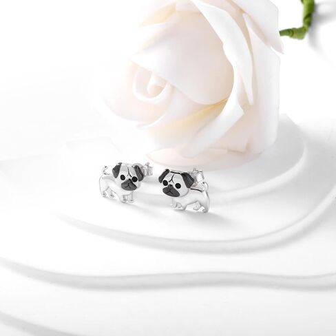 Cute Puppy Dog Stud Earrings for Womens 925 Sterling Silver Pug dog/Dachshund/Chihuahua Dog Earring Jewelry Gifts for Women Hypoallergenic in Kuwait