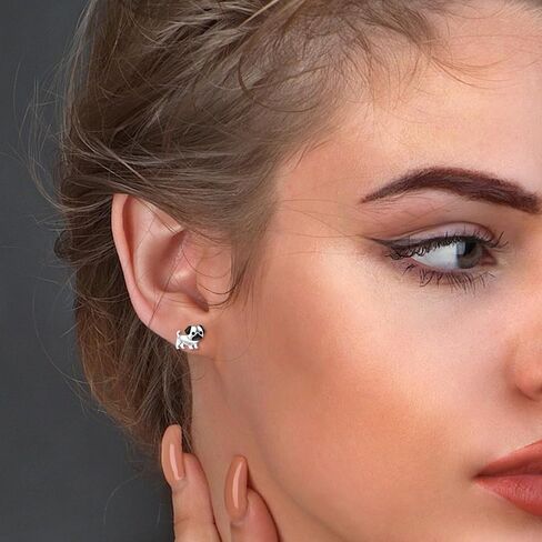 Cute Puppy Dog Stud Earrings for Womens 925 Sterling Silver Pug dog/Dachshund/Chihuahua Dog Earring Jewelry Gifts for Women Hypoallergenic in Kuwait
