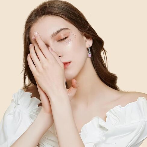 Square Princess Cut Dangle Drop Earrings 925 Sterling Silver Infinity Leverback Earrings Birthstone Jewelry Gifts for Women in Kuwait