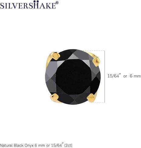 Silvershake 6 مم شكل دائري أحجار كريمة جوهرة الميلاد مطلية بالذهب الأبيض أو مطلية بالذهب الأصفر 925 من الفضة الإسترلينية لملابس الأعمال أقراط بسيطة للنساء أو المراهقين in Saudi Arabia