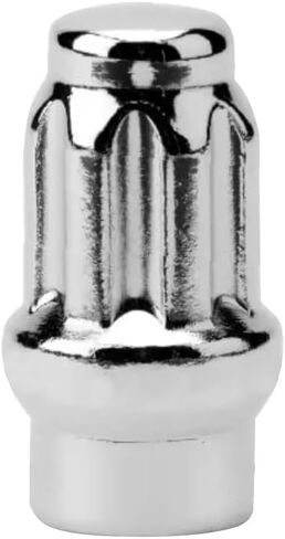 24 Pc 14mmx1.5 ET 1.7" Tall Closed End Acorn Seat Lug Nuts with 6 Spline Socket Key, Black in Kuwait