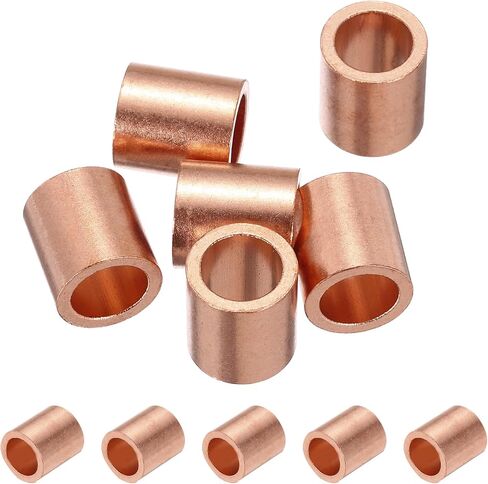 PATIKIL 3/8"/ 6mm Wire Rope Stop Sleeve, 6 Pack Copper Crimping Loop Sleeve End for Wire Rope Cable Ferrule, Gold Tone in Saudi Arabia