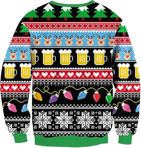 yolsun Men Ugly Christmas Sweatshirt Unisex's Crewneck Novelty Casual Ugly Party Accessory for Xmas Party Celebration in Saudi Arabia