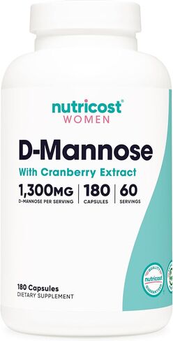 Nutricost D-Mannose with Cranberry Extract for Women 1300mg 90 Capsules in Saudi Arabia