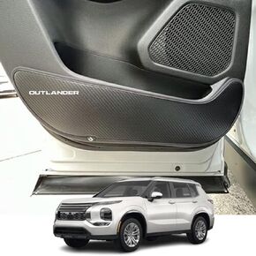 Kakash Custom Interior Accessories for Mitsubishi Outlander 2022 2023 Outlander PHEV 2023 2024 Leather Door Anti Kick Pad Stickers,Side Edge Film Protector Stickers 4 Pieces/Set(Carbon Fiber)