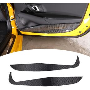 Car Real Soft Carbon Fiber Inner Door Anti-Kick Protector Panel Trim Sticker Fit for Toyota Supra GR A90 A91 MK5 2019-2022 Car Interior Accessories 2PCS (Style A (Full Coverage))