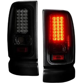 ILONPA 2PCs Tube Tail Lights Assembly Smoked Lens for 1994-2001 Ram 1500, 1994-2002 Ram 2500 3500 - Driver & Passenger Side, Only Fit Factory Incandescent Models