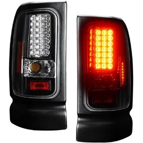 ILONPA 2PCs Tube Tail Lights Assembly Smoked Lens for 1994-2001 Ram 1500, 1994-2002 Ram 2500 3500 - Driver & Passenger Side, Only Fit Factory Incandescent Models