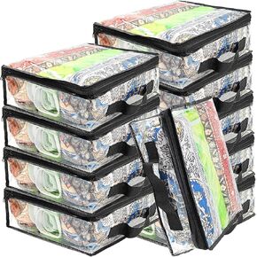 10 Pcs Extra Large Clear Travel Packing Cube，16 x 12 x 4 Clear Vinyl Zippered Storage Bags See Through Moving Bag Plastic Storage Bags PVC Multipurpose Pouch with Handle for clothing Storage