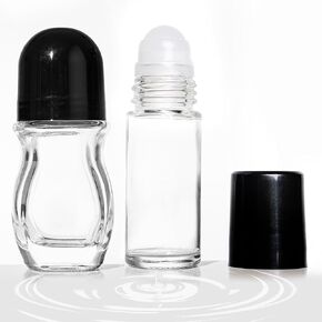 2 Pcs Glass Empty Roller Bottles, Deodorant Roll On Bottles Deodorant Containers,Roller ball deodorant container, Empty Roller Ball Bottles For Essential Oils Perfume Cosmetics(30ml) (2pcs Oval)