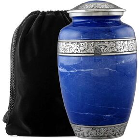 Large Urn for Human Ashes with Velvet Bag, Cremation Urns, Urn for Ashes Adult Male & Female, Decorative Urns, Funeral Memorial Urns, Cremation Urn for Ashes (Brown, Large, Wood Finish)