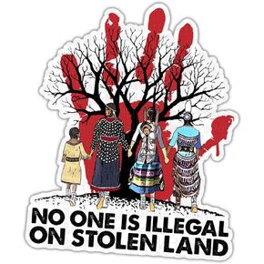 TODOLIA (3Pcs) No One is Illegal On Stolen Land Sticker MMIW Sticker Indigenous Women Sticker Proud Native American Sticker American Indians Sticker Gift Decoration Graphic Helmet Bumper- 3x4 Inch