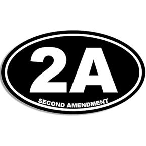 Oval 2A Second Amendment Sticker (Gun Rights NRA 2nd Patriot pro (3 x 5 inch)