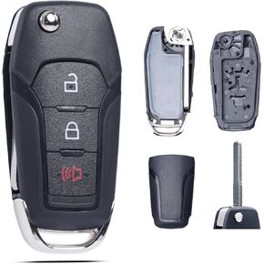 Key Fob Shell Case Cover Replacement Fits for Ford F150 F250 F350 F450 Escape Explorer Ranger 2017 2018 2019 2020 2021 2022 Keyless Entry Remote Control 3 Button Flip Key Cover N5F-A08TAA