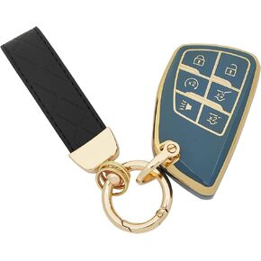 TPU Protective Key Fob Cover Case Compatible with Buick 2021 2022 Chevrolet Suburban Tahoe Keyless Entry Remote Key Fob (6 Button, White)