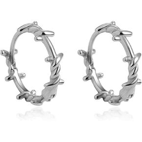Barbed Wire Earrings for Women Men Punk Spike Earrings Rock Gothic Earrings Flame Hoop Earrings Punk Accessories Outfits Gothic Jewelry for Women Men