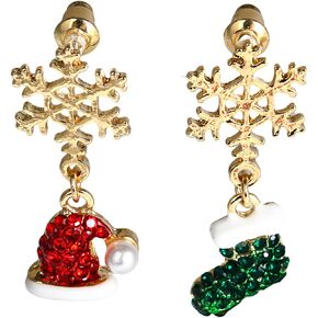 Christmas Red White Green Earrings Gift Holiday Earrings for Women