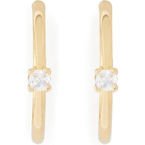 Kate Spade New York, Womens, Hoops, Clear/Gold, One Size