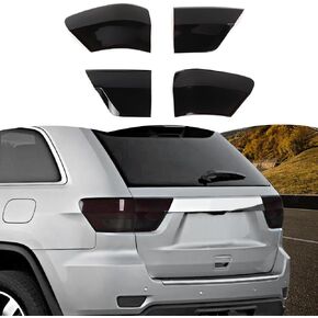 RT-TCZ Smoked Black Tail Light Lamp Cover Guard Trim Decoration Exterior Accessories for Jeep Grand Cherokee 2011-2013
