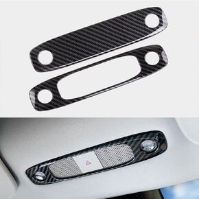 Reading Lights Trim Cover, Lights Panel Decorative Compatible with Tesla Model 3 Model Y, Reading Light Roof Frame Trim Cover Interior Light Cover Accessories, 2Pcs Carbon Fiber Pattern