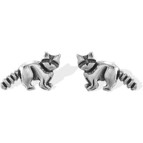 Boma Jewelry Sterling Silver Raccoon Stud Earrings