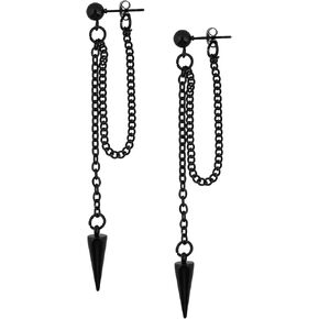 Sacina Black Spike Stud Earrings, Black Earrings, Chain Earrings, Grunge Earrings, Punk Earrings, Emo Earrings, Gothic Earrings, Christmas Jewelry Gift For Women