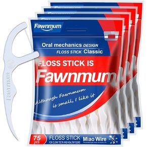 300 Count Classic Dental Floss Picks - Strong, Unflavored, and Tough Dental Cleaners for Thorough Teeth Cleaning（75 Count * 4 Bags）