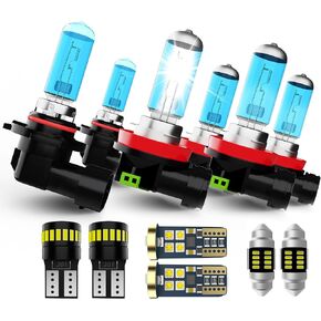 Compatible With Honda Civic 2016-2022 Halogen Headlight Bulbs Front Bulb Bright Light Halogens Combo, 9005/HB3/H10 High Beam + H11/H8/H9 Low Beams, 4 Pack