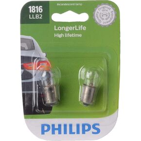 Philips automotive lighting 1816 LongerLife Miniature Bulb, 2 Pack, 1816LLB2
