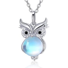 Dreamboat Moonstone Animal Pendant Necklace for Women 925 Sterling Silver Cute Cartoon Animal Jewelry Birthday Party Gifts for Wife Daughter