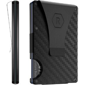 The Ridge Slim Minimalist Minimalist Style Mens Wallet with Front Pocket and RFID Safety Blocking - Card Holder Wallet (Carbon Fiber)