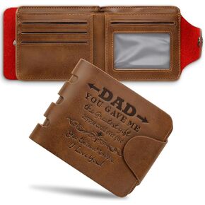 Engraved Wallet Gift for Dad Card and Cash Holder Dad Purse Faux Leather Wallet with Magnetic Clasp Closure for Father's Day Dad Husband Birthday Christmas Special Gifts Present