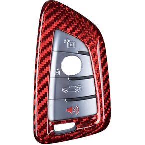Genuine Carbon Fiber Key Fob Cover for BMW 2 Series 3 Series 5 Series 6 Series 7 Series GT5 M4 M5 X1 X2 X3 X5 X5M X6 X6M X7 Smart Car Remote Key Fob Case for Men Women - Black