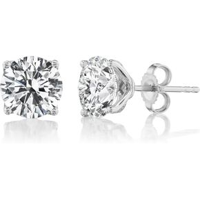 1/2 or 2/3 Carat Brilliant Cut Lab Grown Diamond Round Stud Earrings for Women in 14k Gold (G-H Color, VS1-VS2 Clarity, cttw) 4-Prong Classic Push Back Studs by Carbon Atelier