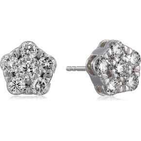 1 cttw Diamond Stud Earrings In 14K White Gold I1-I2 Clarity With Push-Backs
